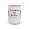 15oz-chesapeake-bay-retriever-mug-latin-pink 15oz Chesapeake Bay Retriever Latin Mug, Pink, front view