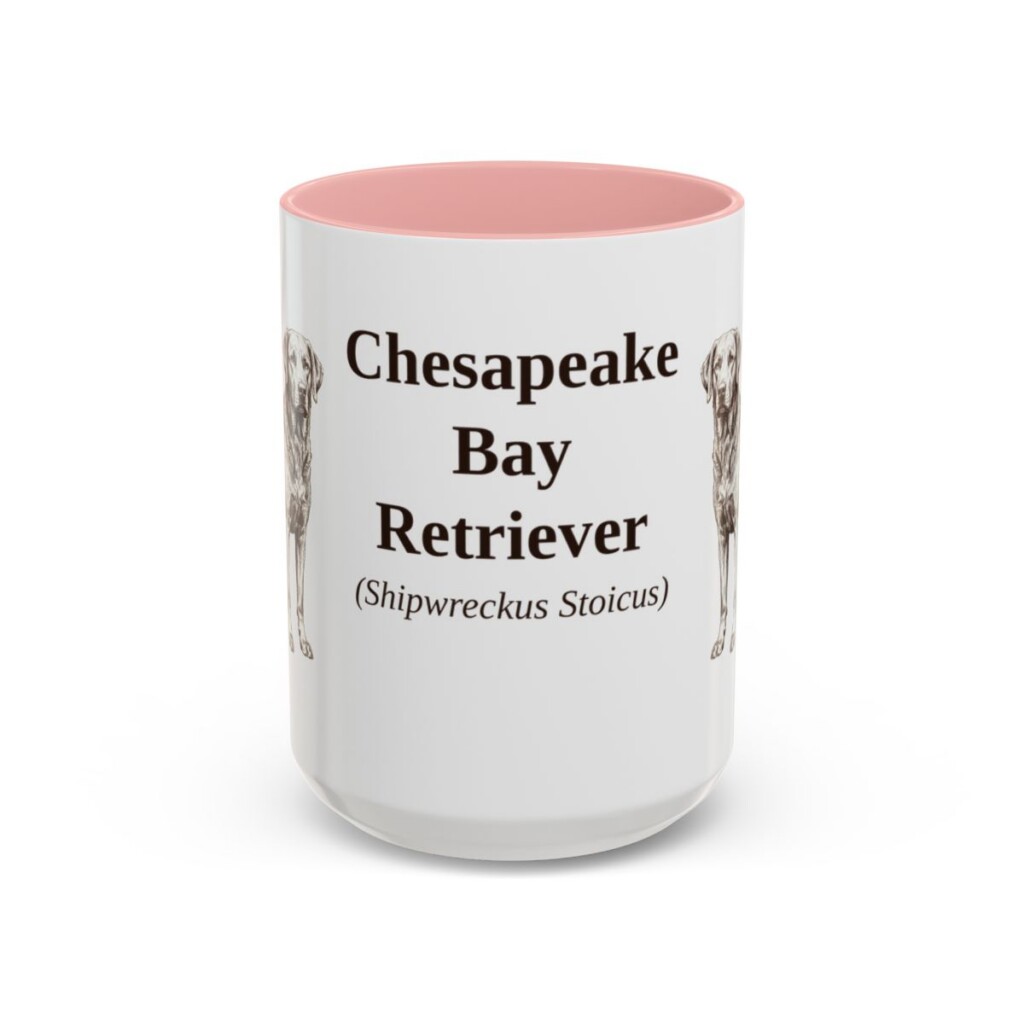 15oz-chesapeake-bay-retriever-mug-latin-pink 15oz Chesapeake Bay Retriever Latin Mug, Pink, front view
