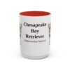 15oz-chesapeake-bay-retriever-mug-latin-red 15oz Chesapeake Bay Retriever Latin Mug, Red, front view