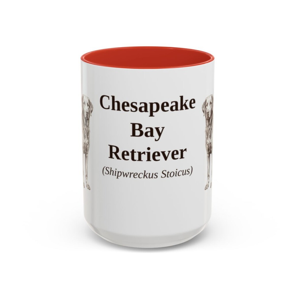 15oz-chesapeake-bay-retriever-mug-latin-red 15oz Chesapeake Bay Retriever Latin Mug, Red, front view