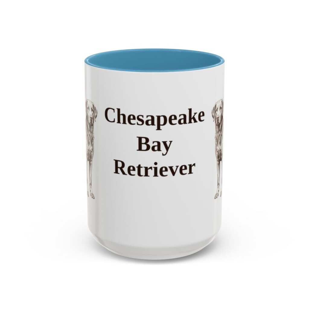 15oz-chesapeake-bay-retriever-mug-light-blue 15oz Chesapeake Bay Retriever Mug, Light Blue, front view