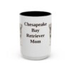 15oz Chesapeake Bay Retriever Dog Mom Mug, Black, front view