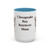 15oz Chesapeake Bay Retriever Dog Mom Mug, Light Blue, front view