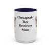 15oz Chesapeake Bay Retriever Dog Mom Mug, Navy, front view