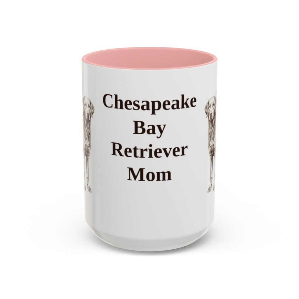 15oz Chesapeake Bay Retriever Dog Mom Mug, Pink, front view