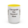 15oz Chesapeake Bay Retriever Dog Mom Mug, Yellow, front view