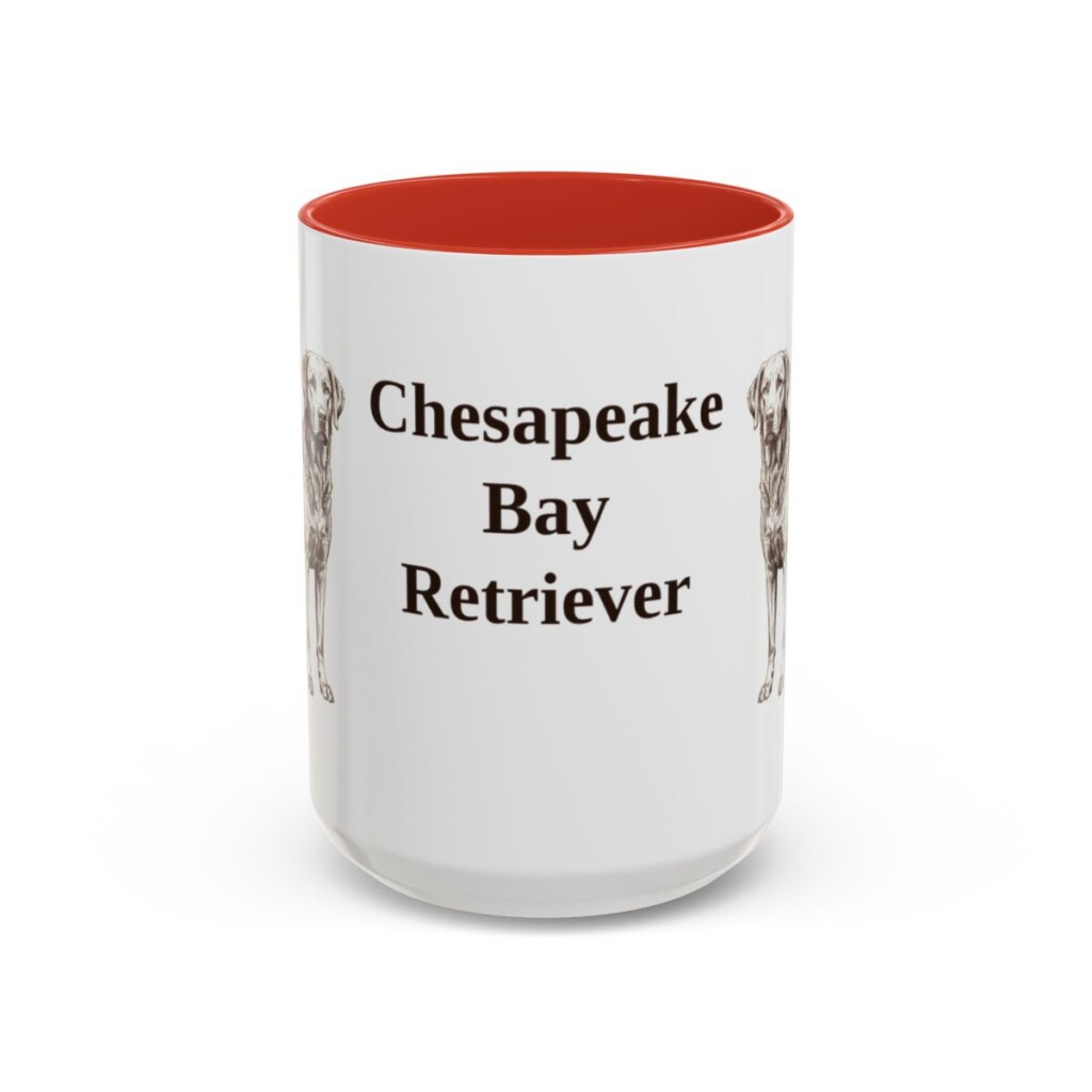 15oz-chesapeake-bay-retriever-mug-red 15oz Chesapeake Bay Retriever Mug, Red, front view