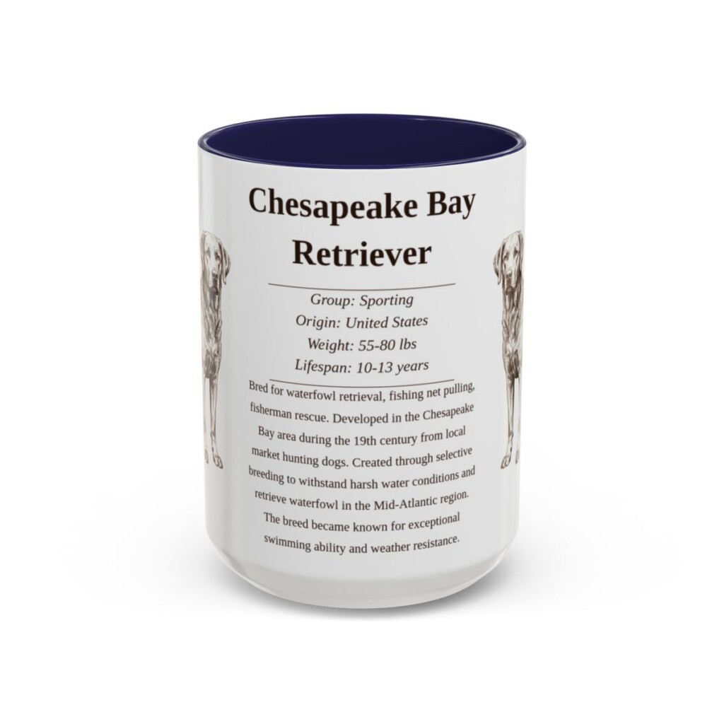 15oz Chesapeake Bay Retriever Mug, Navy, front view