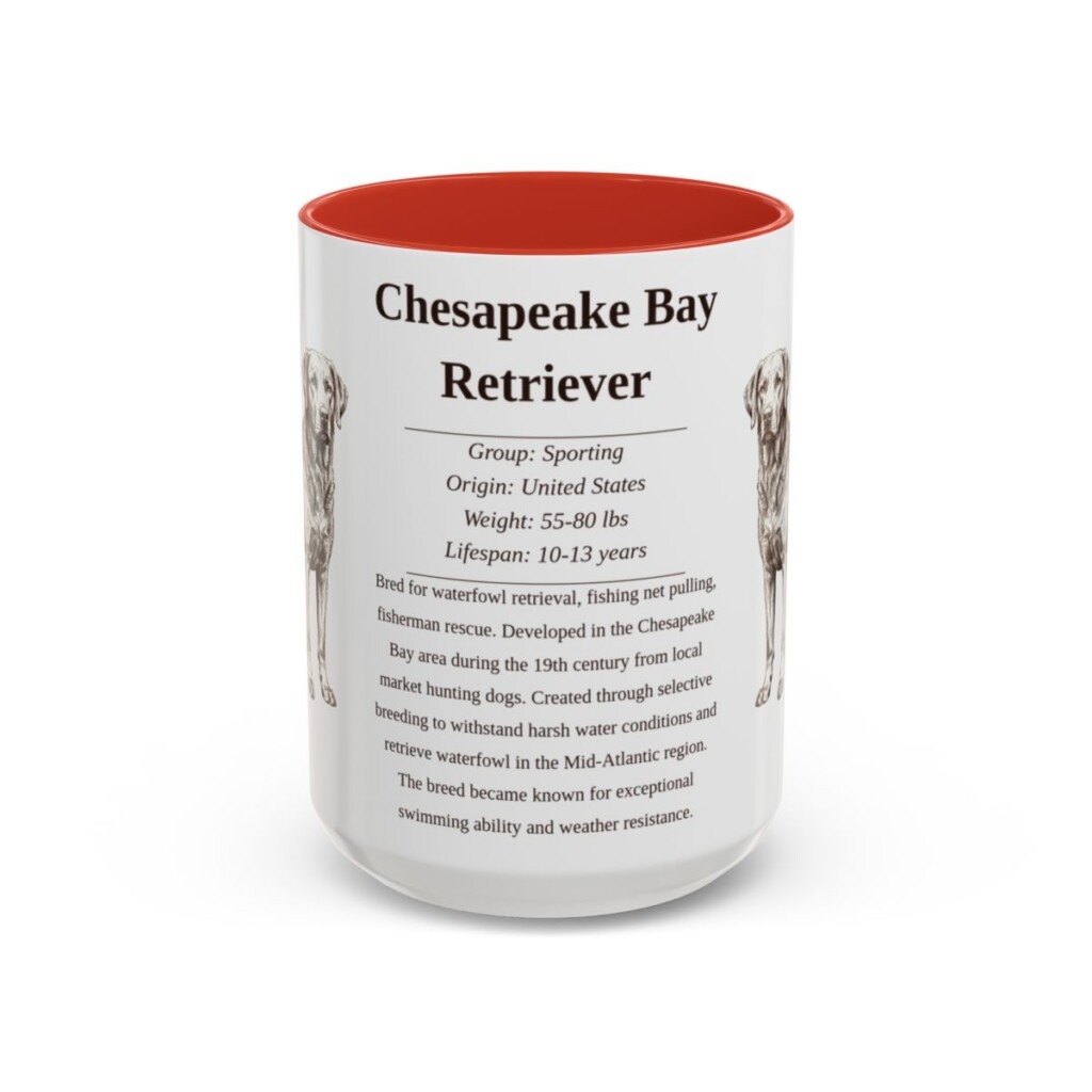 15oz Chesapeake Bay Retriever Mug, Red, front view