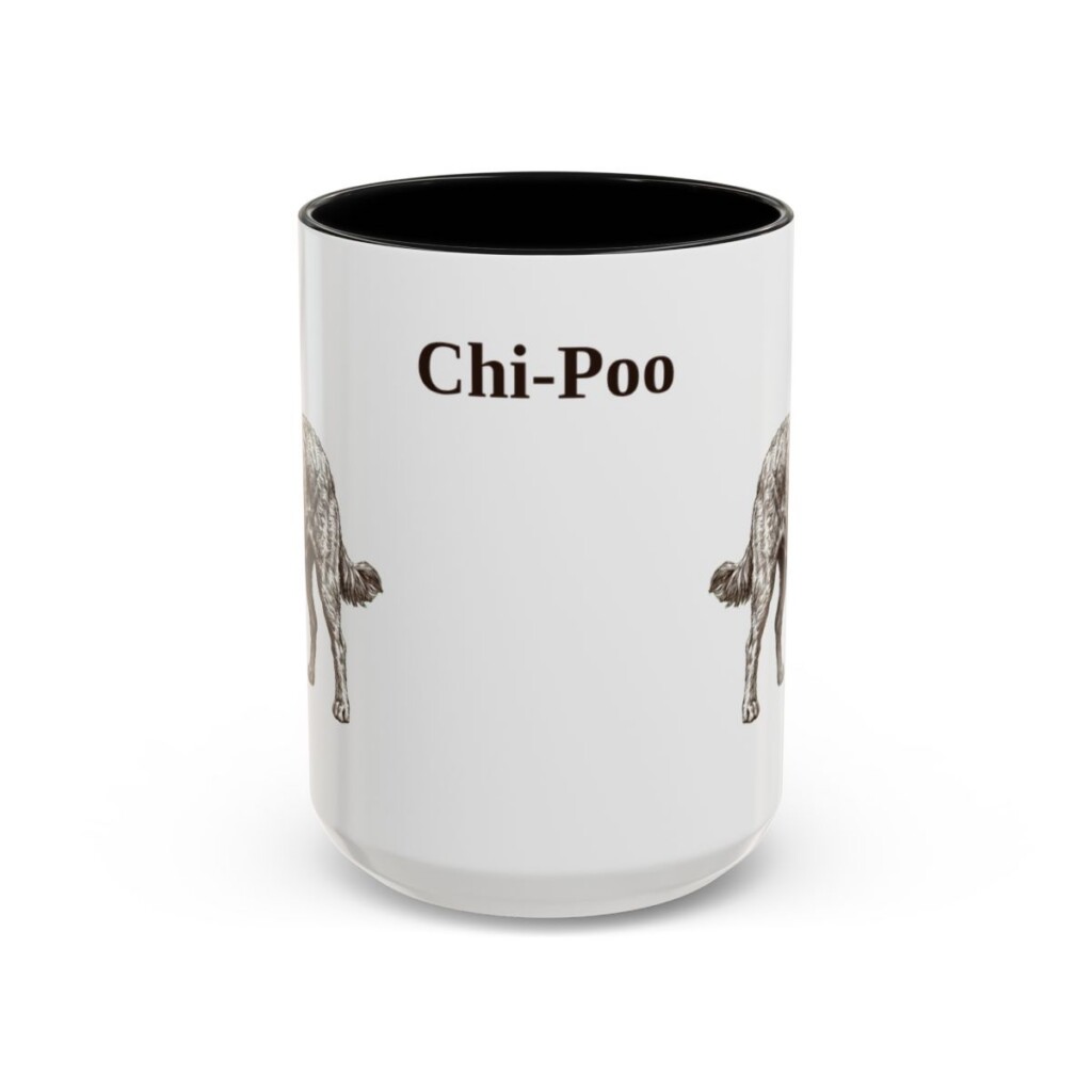 15oz Chi-Poo Mug, Black, front view