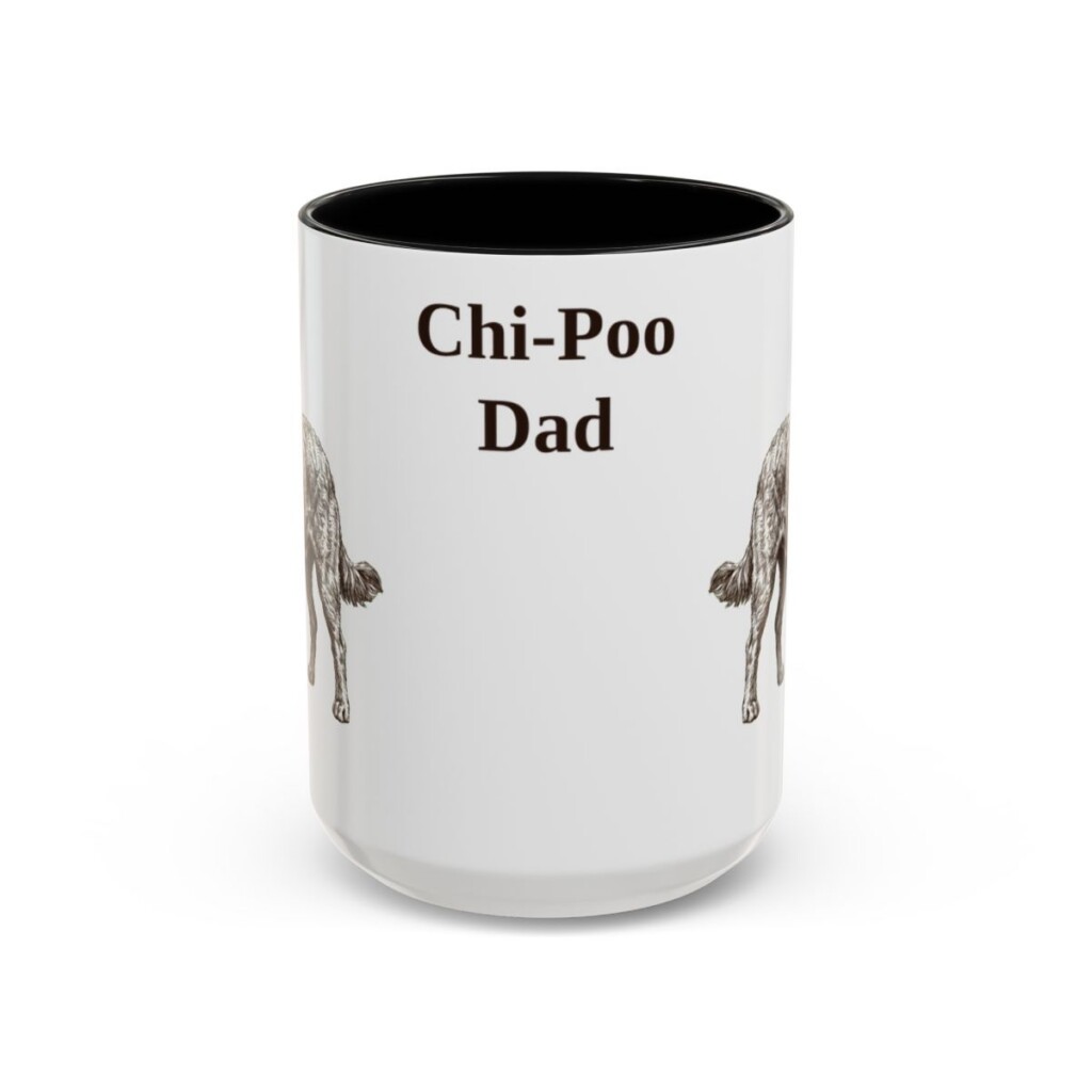 15oz Chi-Poo Dog Dad Mug, Black, front view