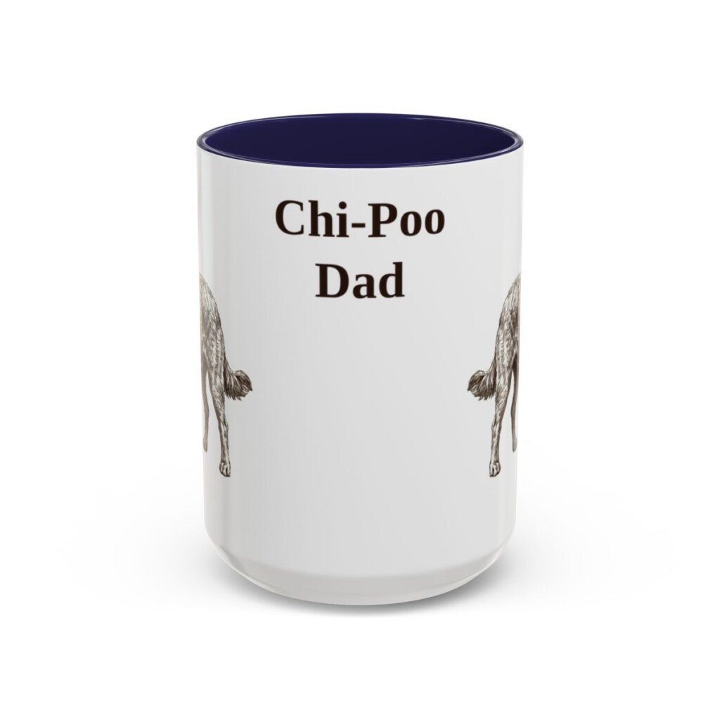 15oz Chi-Poo Dog Dad Mug, Navy, front view