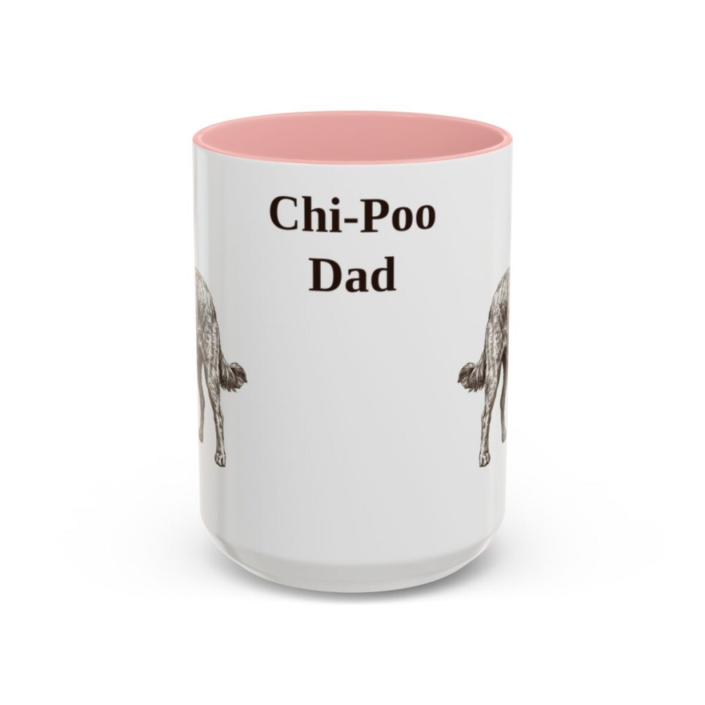 15oz Chi-Poo Dog Dad Mug, Pink, front view