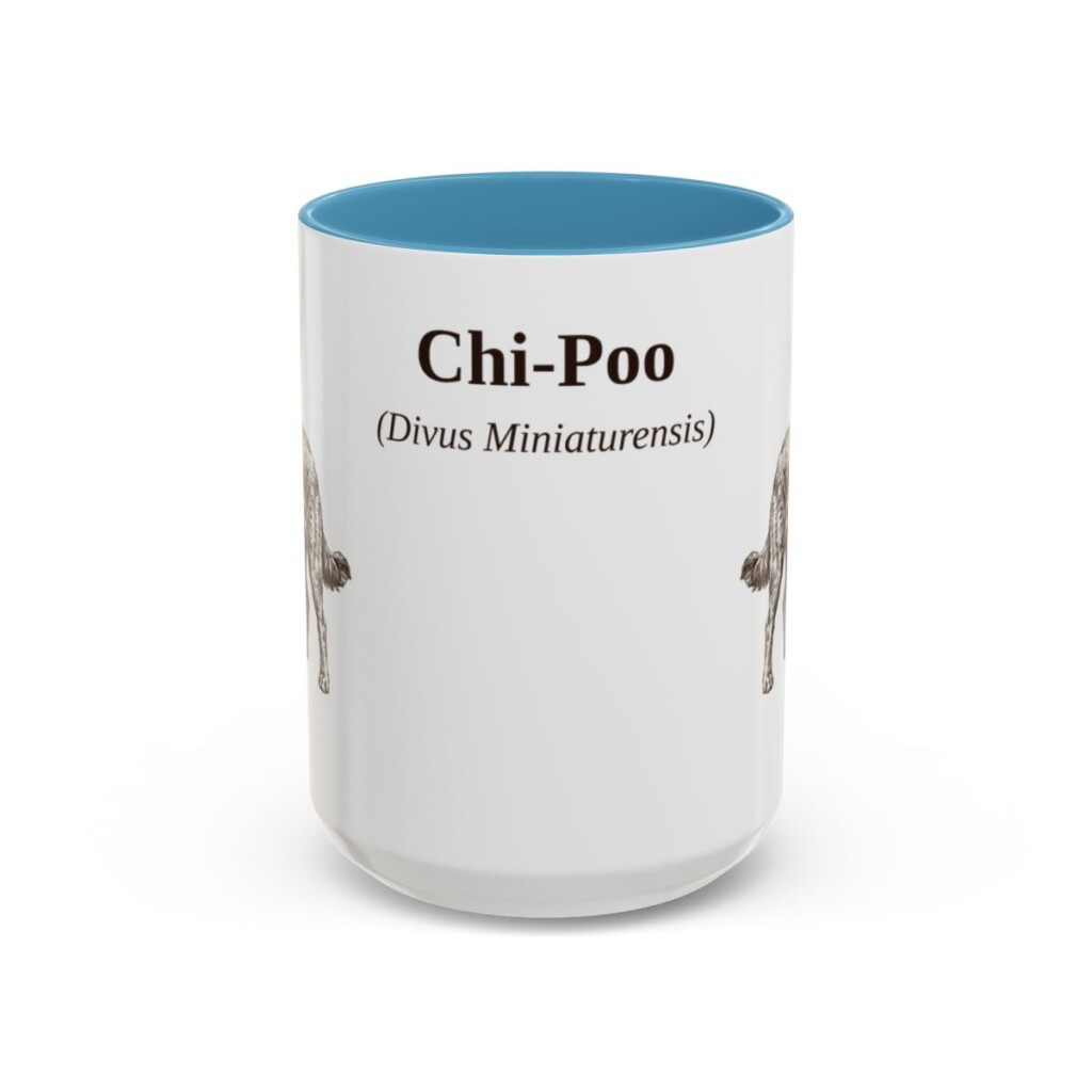 15oz Chi-Poo Latin Mug, Light Blue, front view