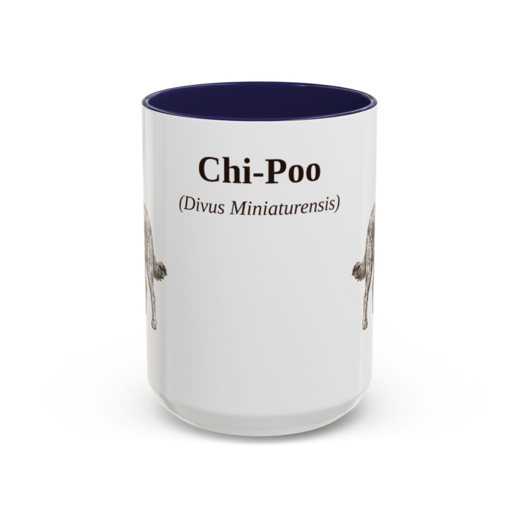15oz Chi-Poo Latin Mug, Navy, front view