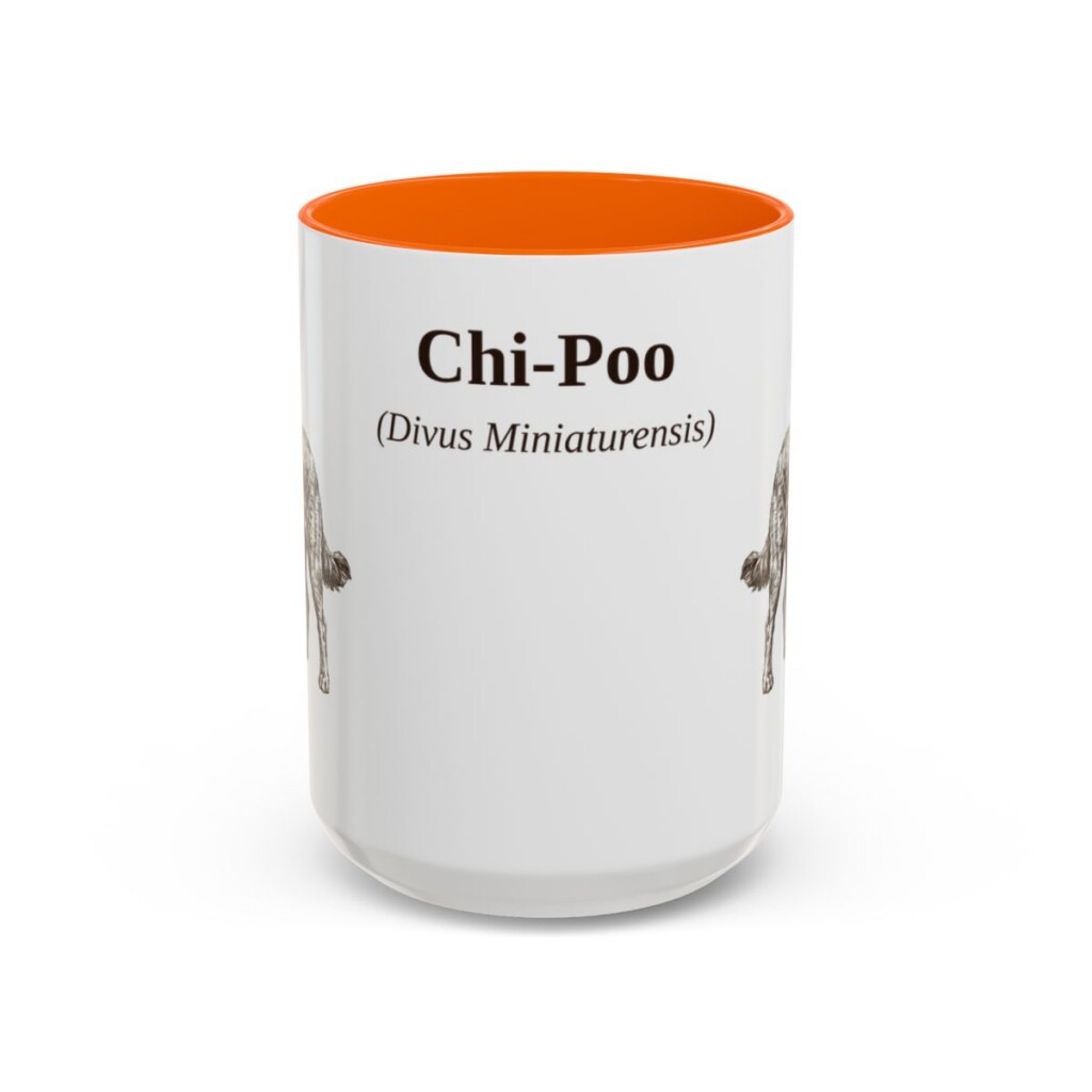 15oz Chi-Poo Latin Mug, Orange, front view