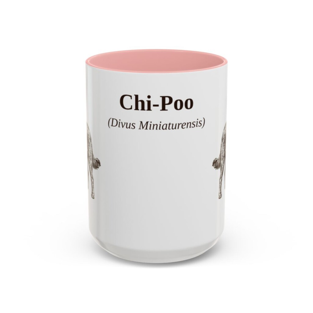 15oz Chi-Poo Latin Mug, Pink, front view