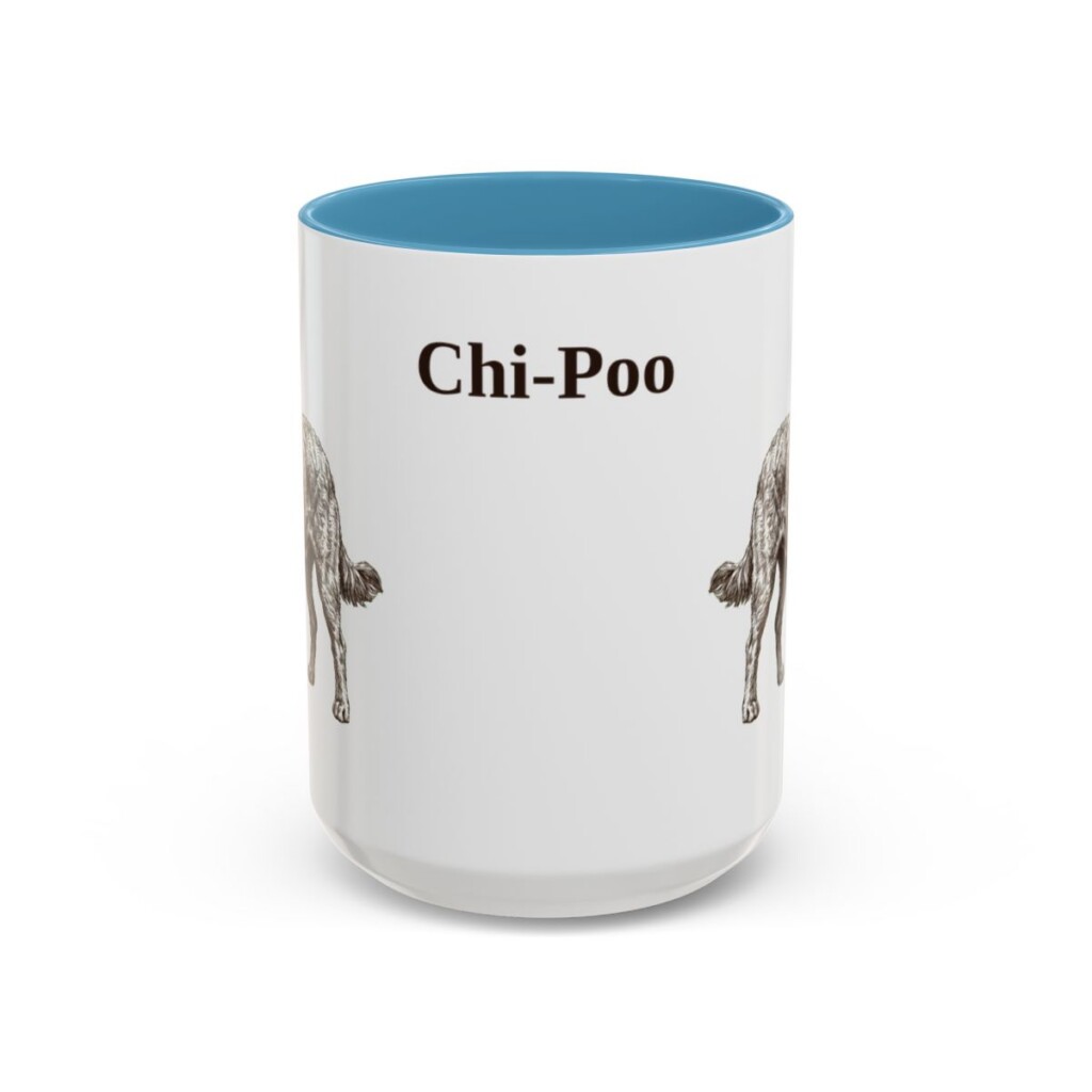 15oz Chi-Poo Mug, Light Blue, front view