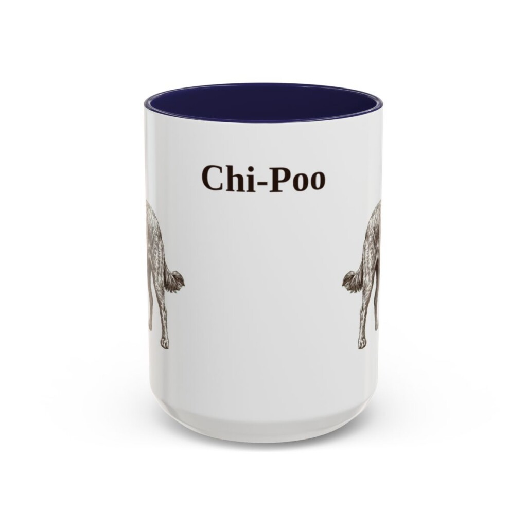 15oz Chi-Poo Mug, Navy, front view