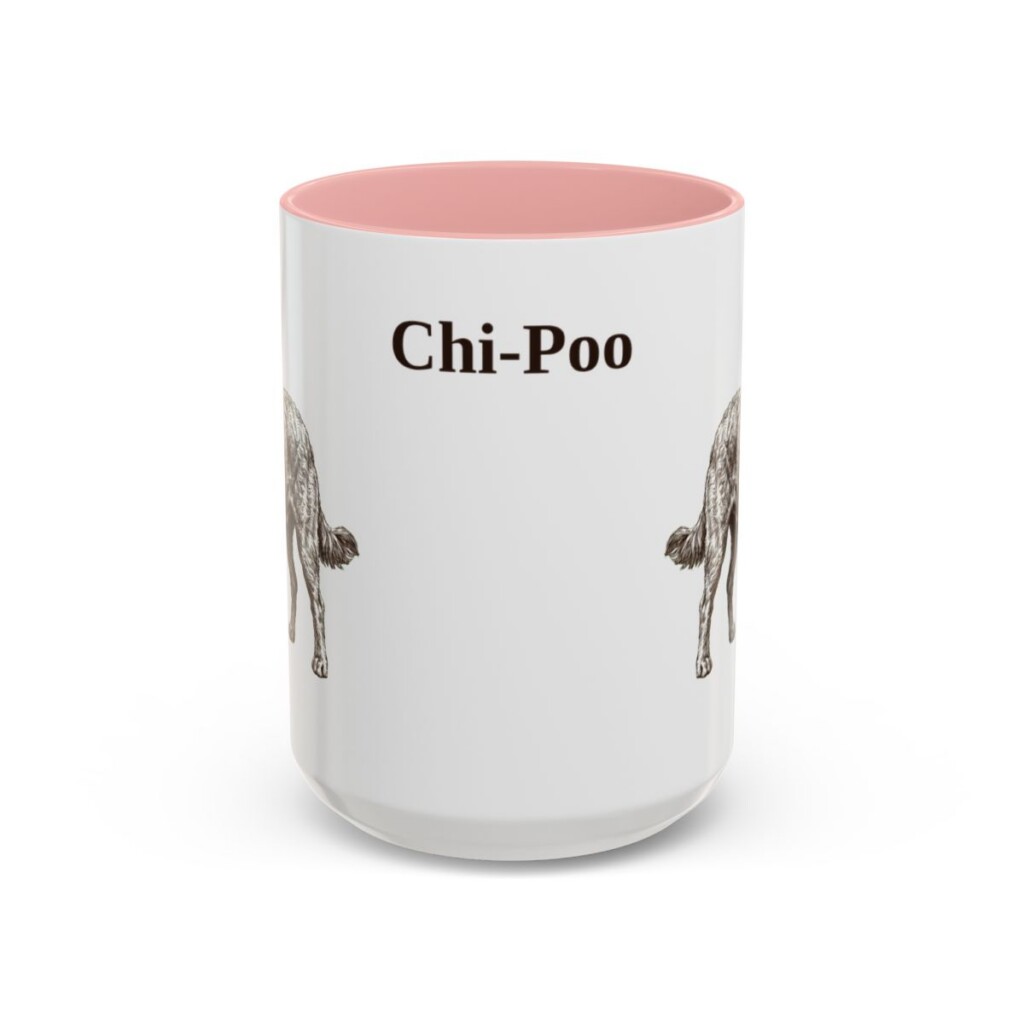 15oz Chi-Poo Mug, Pink, front view