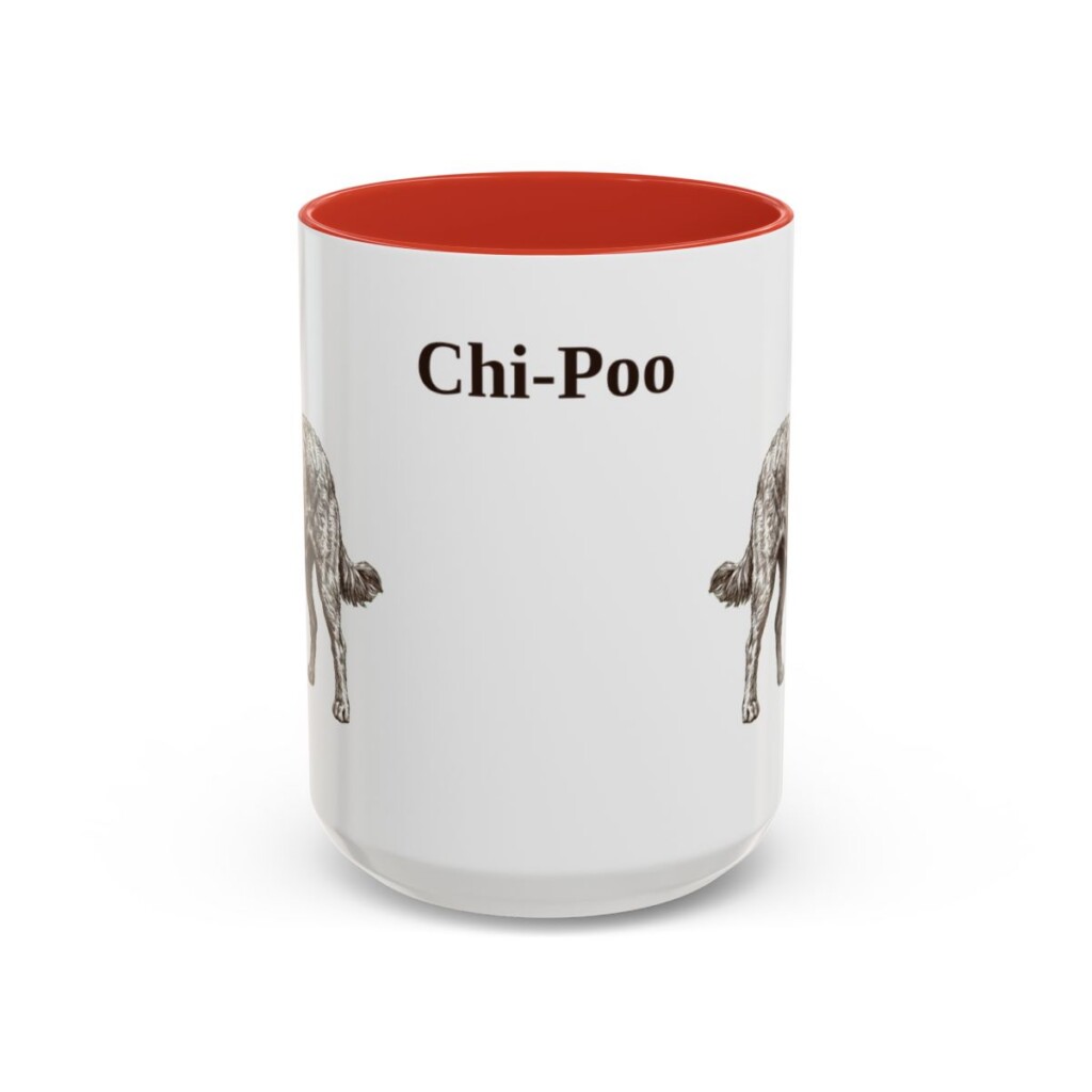 15oz Chi-Poo Mug, Red, front view