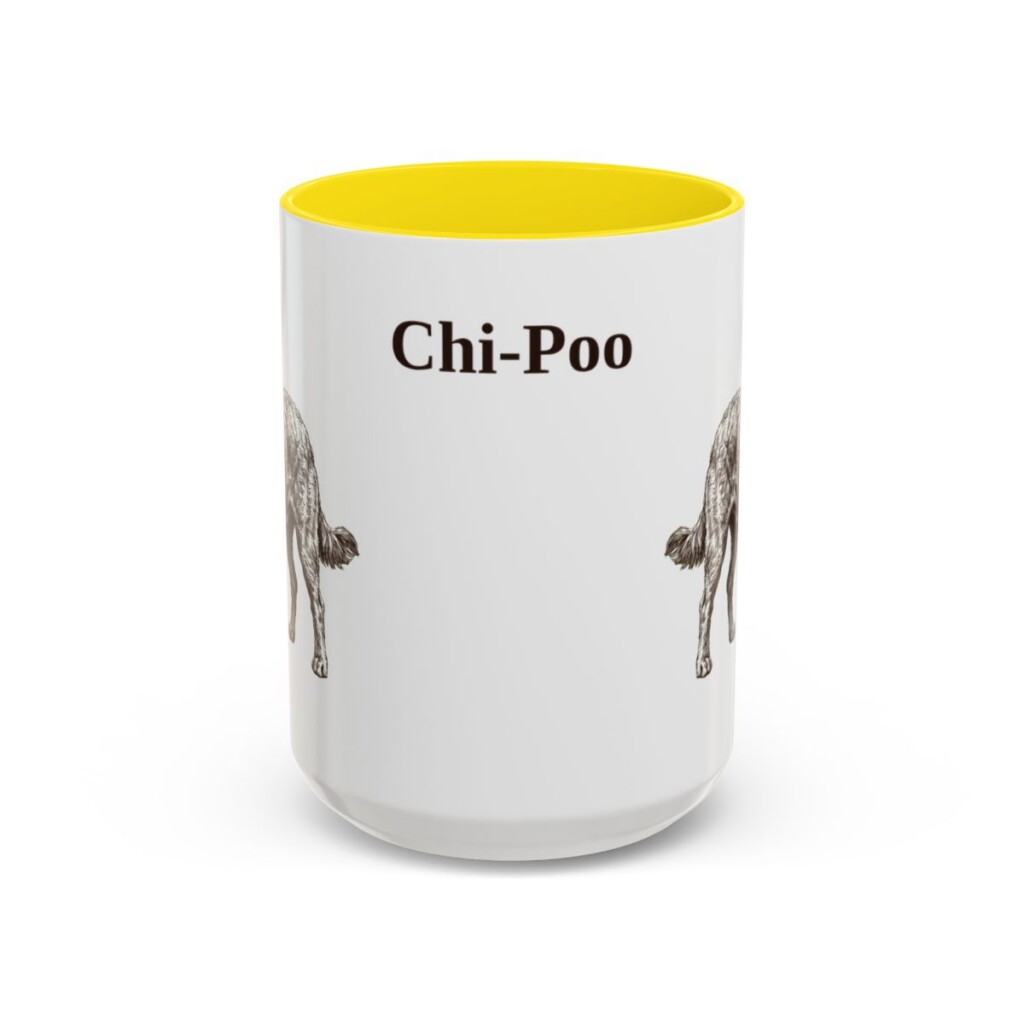 15oz Chi-Poo Mug, Yellow, front view