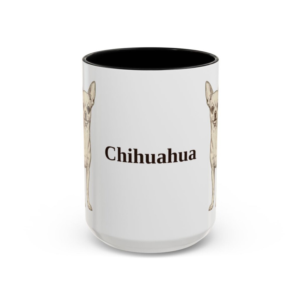 15oz Chihuahua Mug, Black, front view