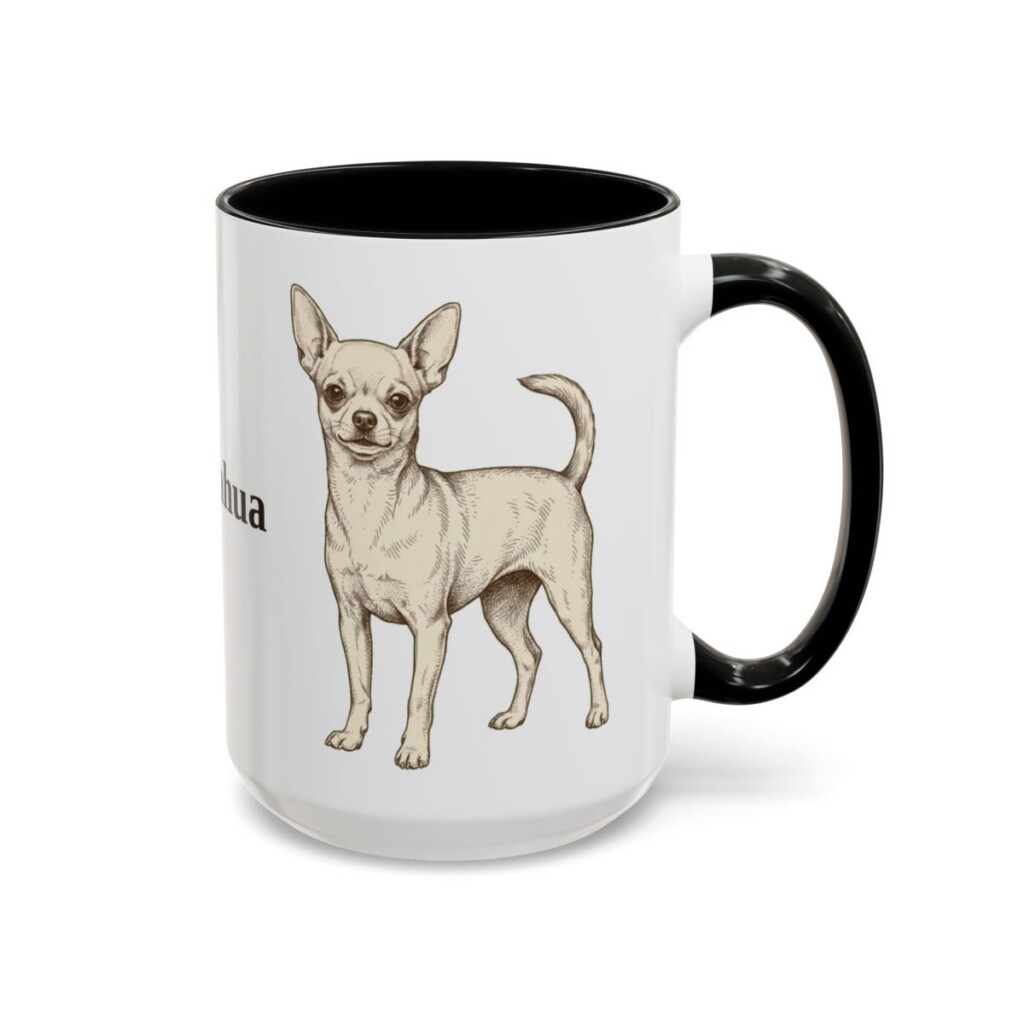 15oz Chihuahua Mug, Black, right side view