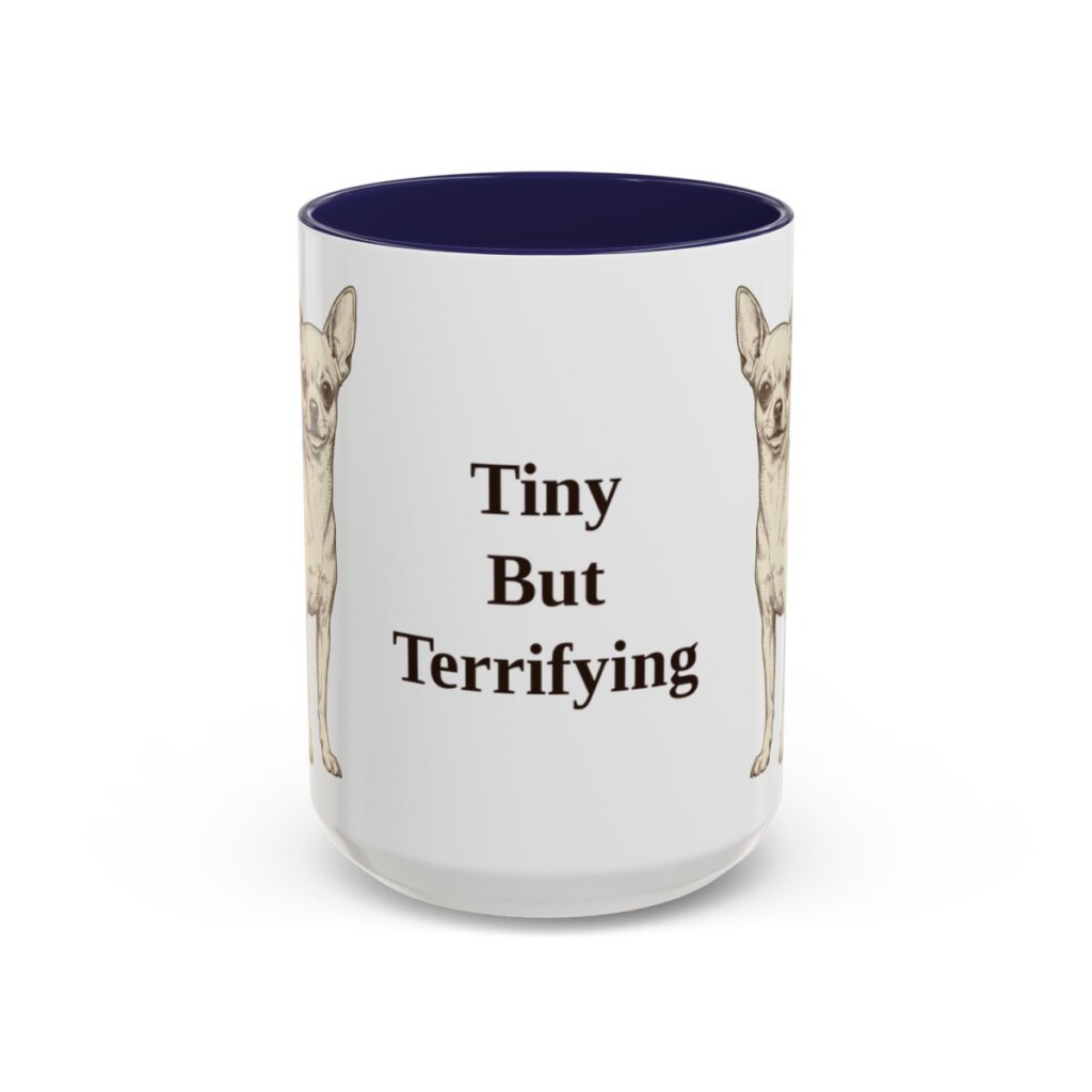 15oz Funny Chihuahua Mug, Navy, front view