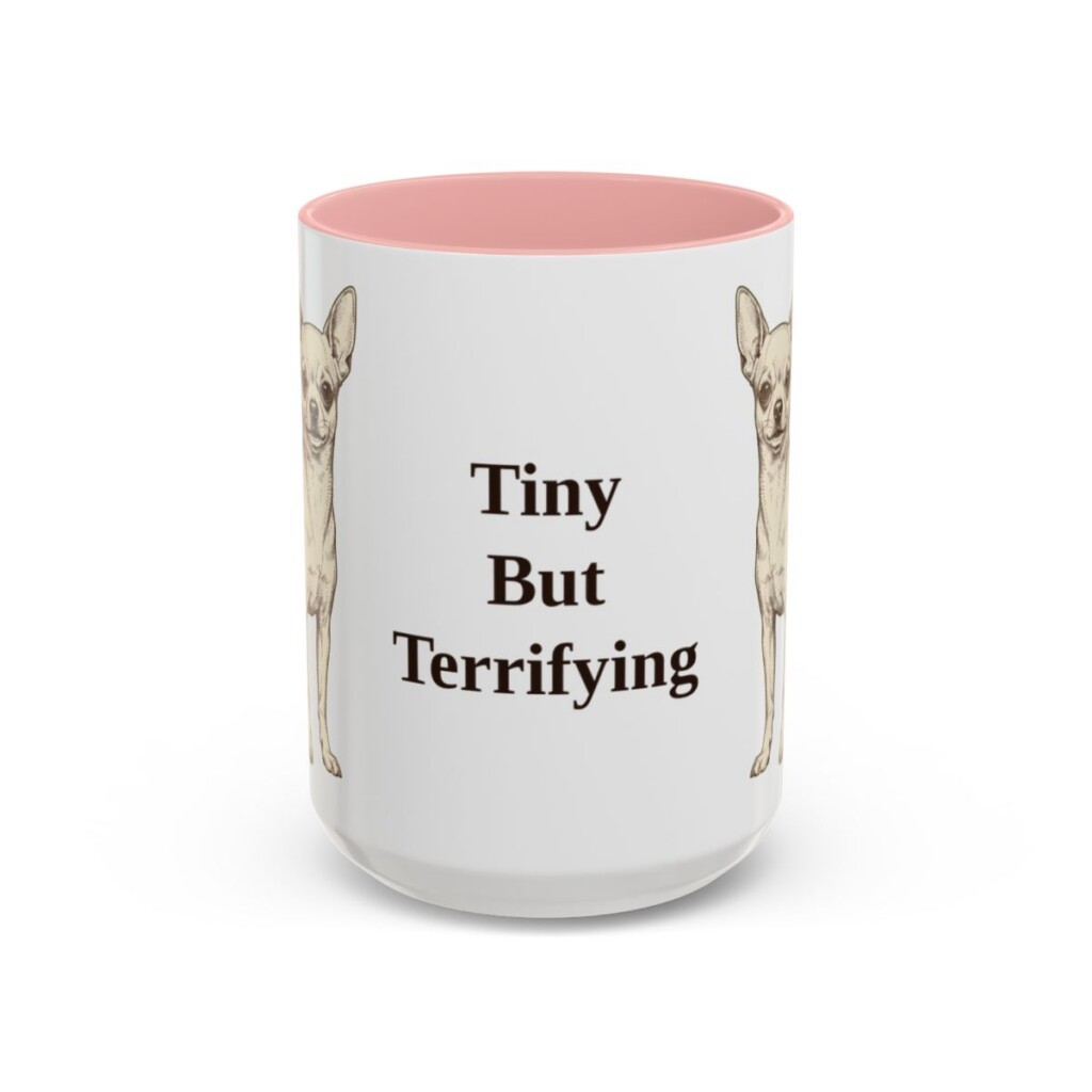 15oz Funny Chihuahua Mug, Pink, front view