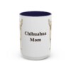 15oz Chihuahua Dog Mom Mug, Navy, front view