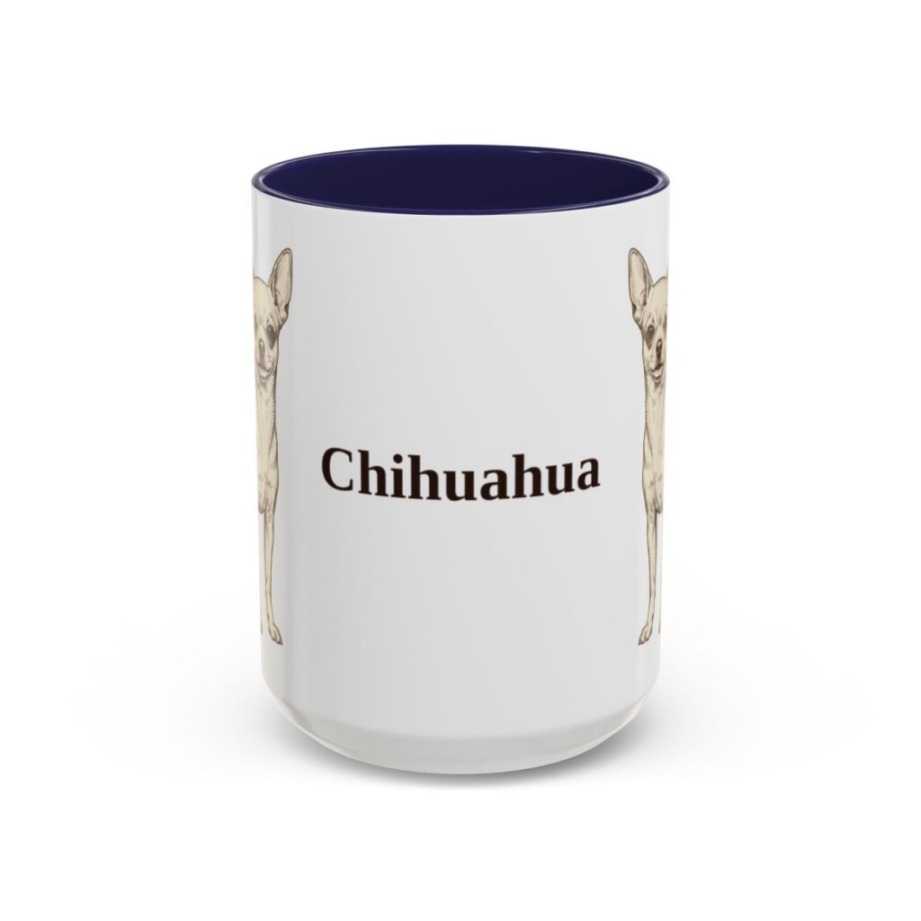 15oz Chihuahua Mug, Navy, front view