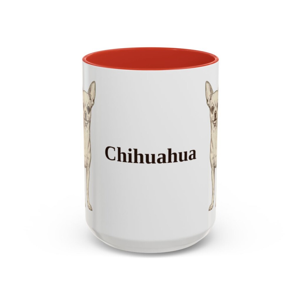 15oz Chihuahua Mug, Red, front view