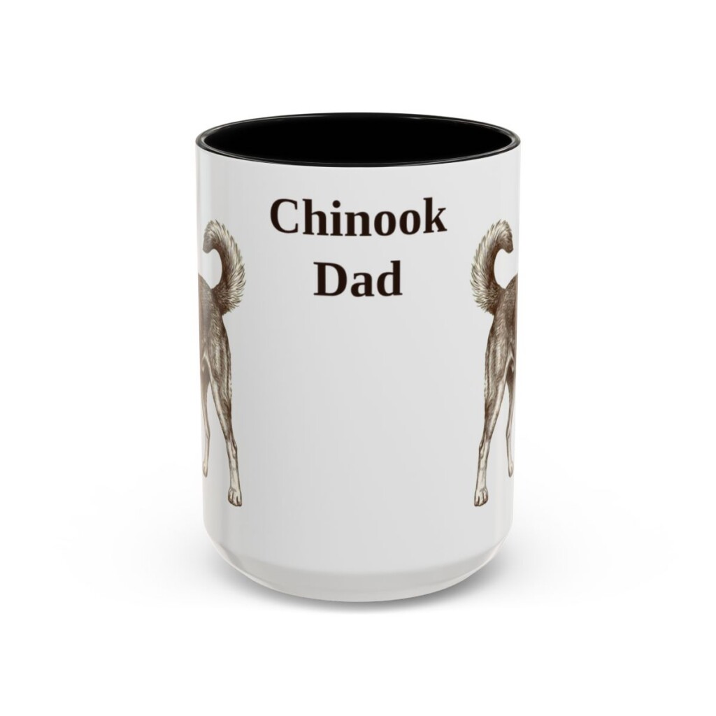 15oz Chinook Dog Dad Mug, Black, front view