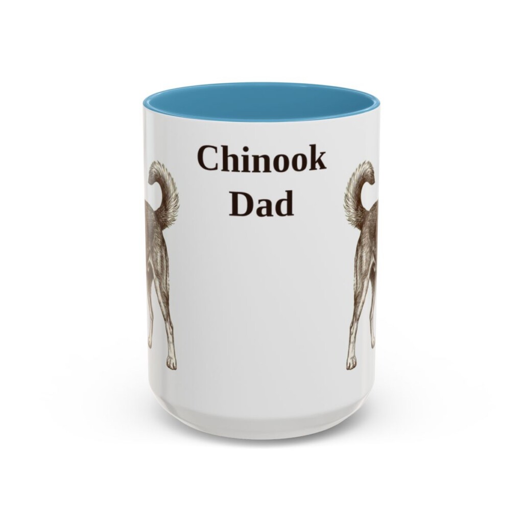 15oz Chinook Dog Dad Mug, Light Blue, front view