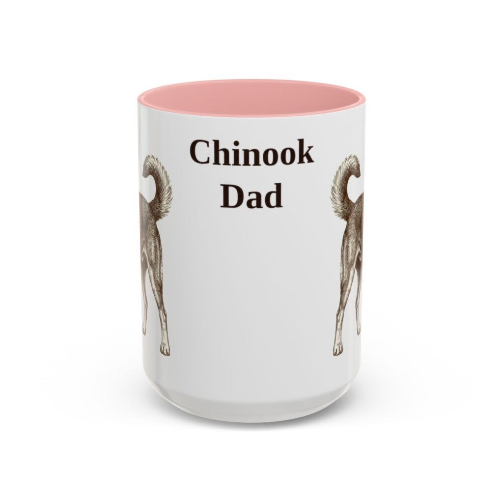 15oz Chinook Dog Dad Mug, Pink, front view