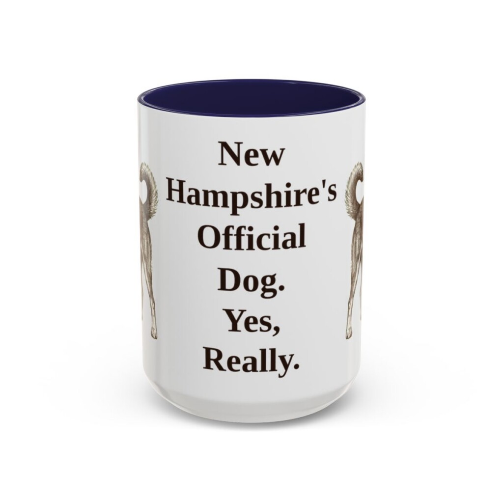 15oz Funny Chinook Mug, Navy, front view