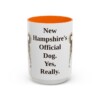 15oz Funny Chinook Mug, Orange, front view