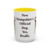 15oz Funny Chinook Mug, Yellow, front view
