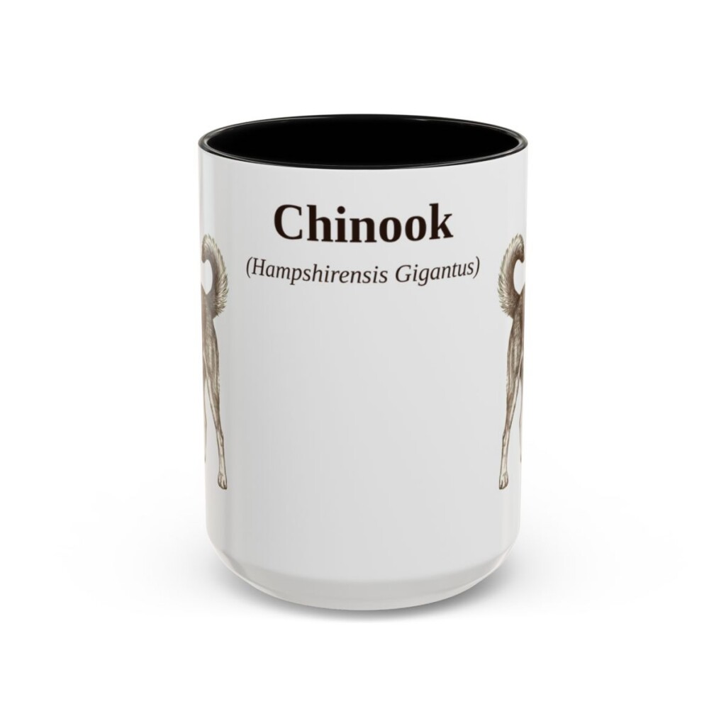 15oz Chinook Latin Mug, Black, front view