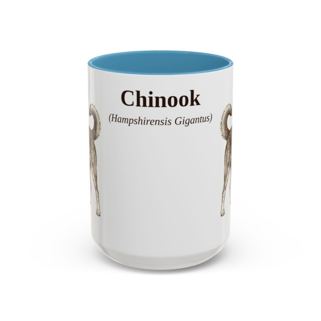 15oz Chinook Latin Mug, Light Blue, front view