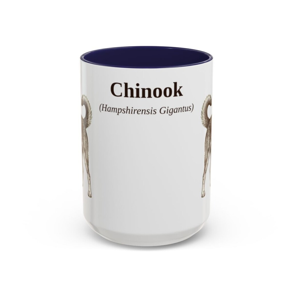 15oz Chinook Latin Mug, Navy, front view