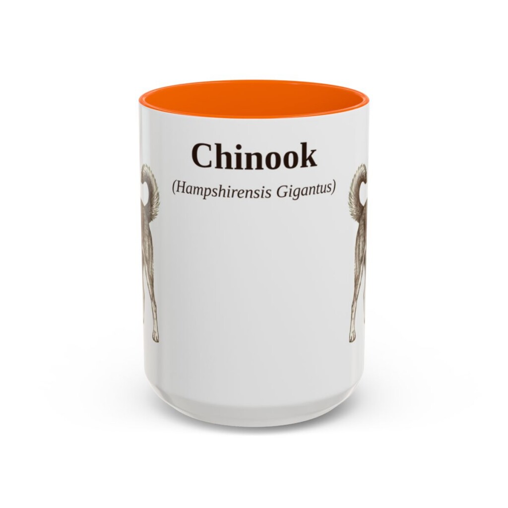 15oz Chinook Latin Mug, Orange, front view