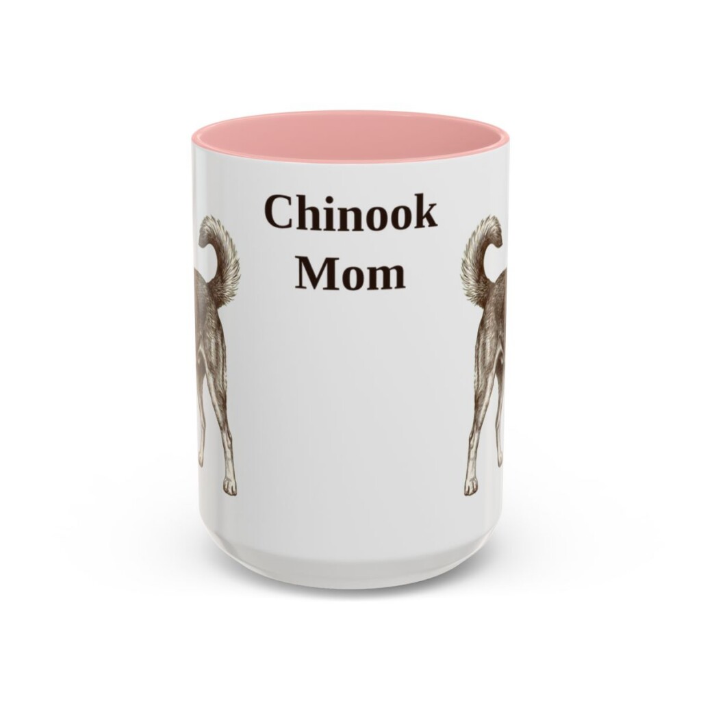 15oz-chinook-mug-mom-pink 15oz Chinook Dog Mom Mug, Pink, front view