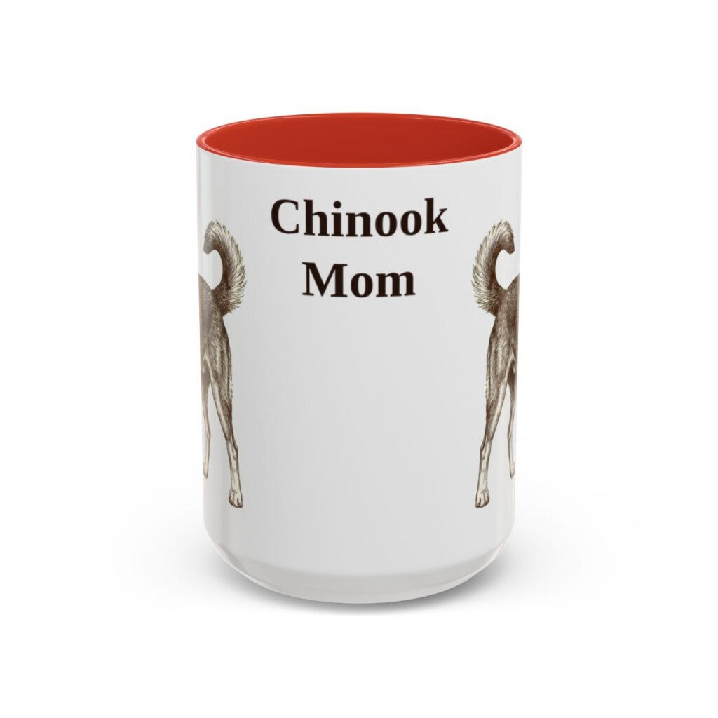 15oz-chinook-mug-mom-red 15oz Chinook Dog Mom Mug, Red, front view