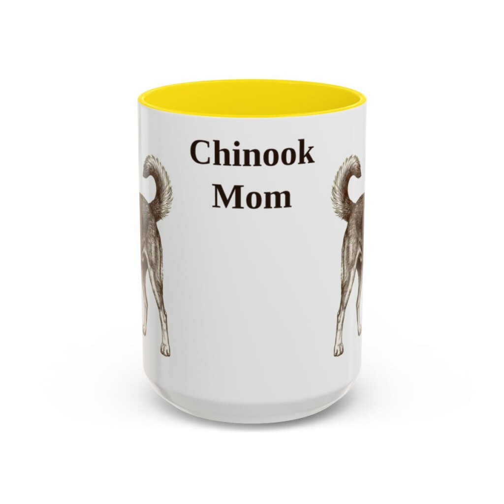 15oz-chinook-mug-mom-yellow 15oz Chinook Dog Mom Mug, Yellow, front view
