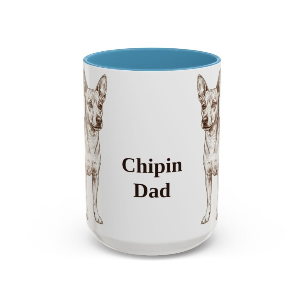 15oz-chipin-mug-dad-light-blue 15oz Chipin Dog Dad Mug, Light Blue, front view