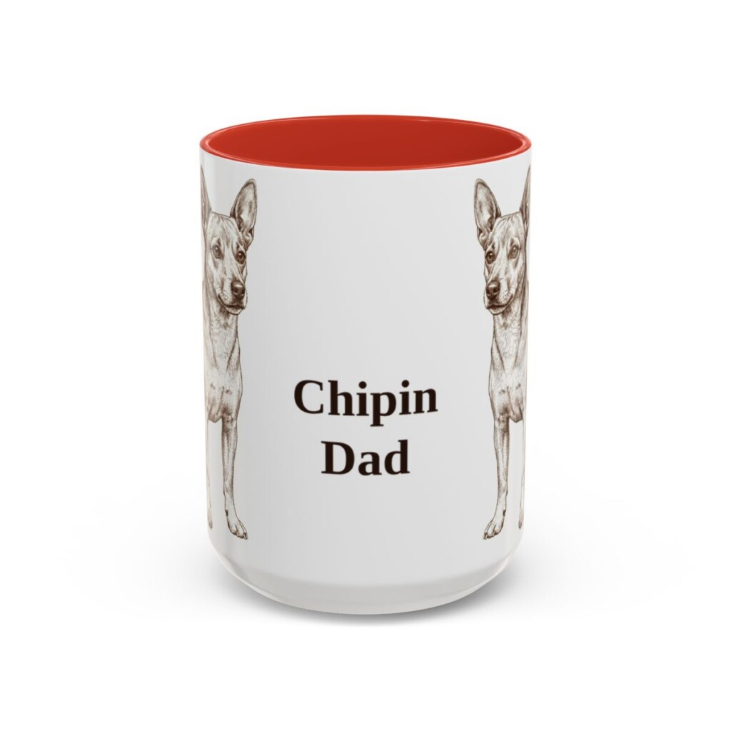 15oz-chipin-mug-dad-red 15oz Chipin Dog Dad Mug, Red, front view