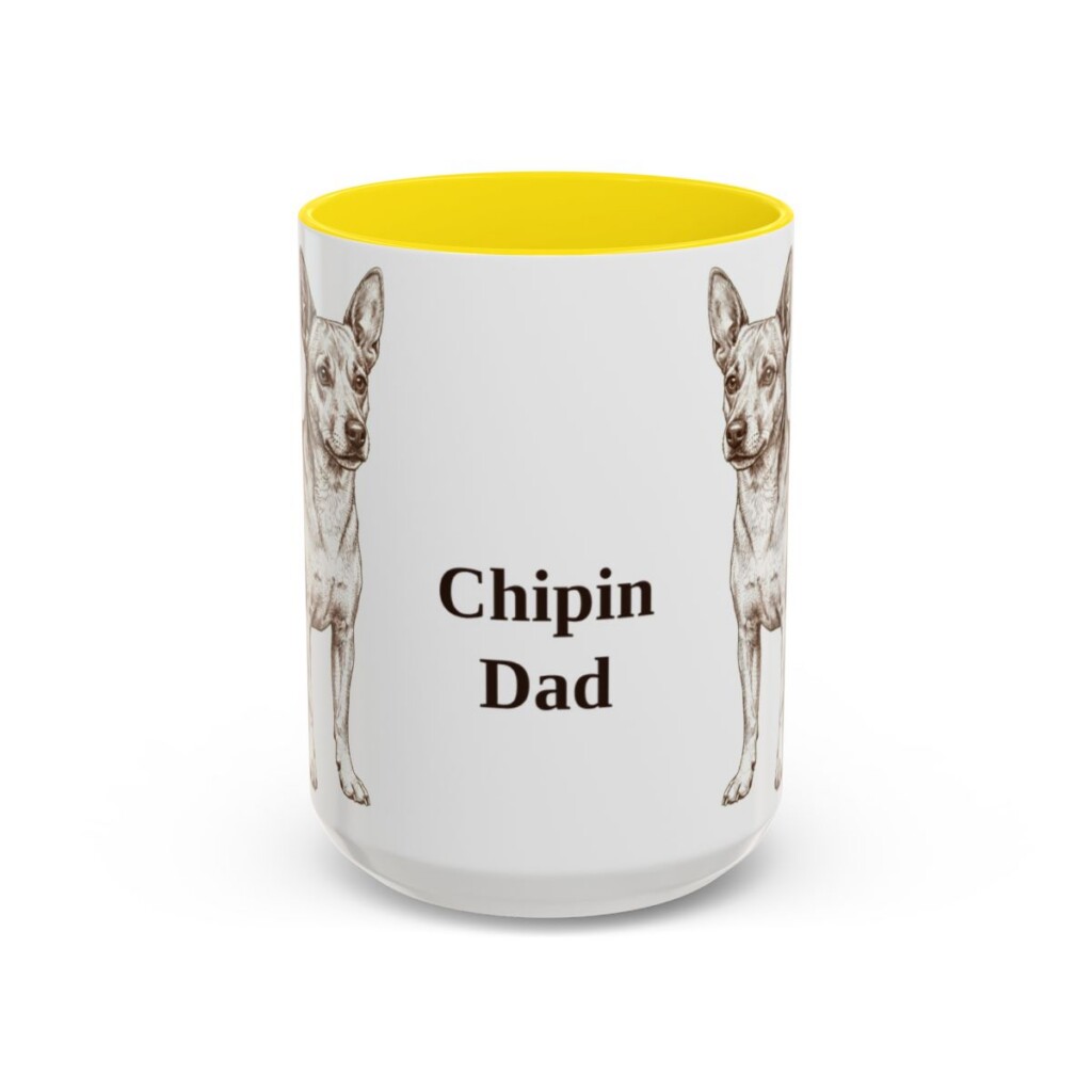 15oz-chipin-mug-dad-yellow 15oz Chipin Dog Dad Mug, Yellow, front view