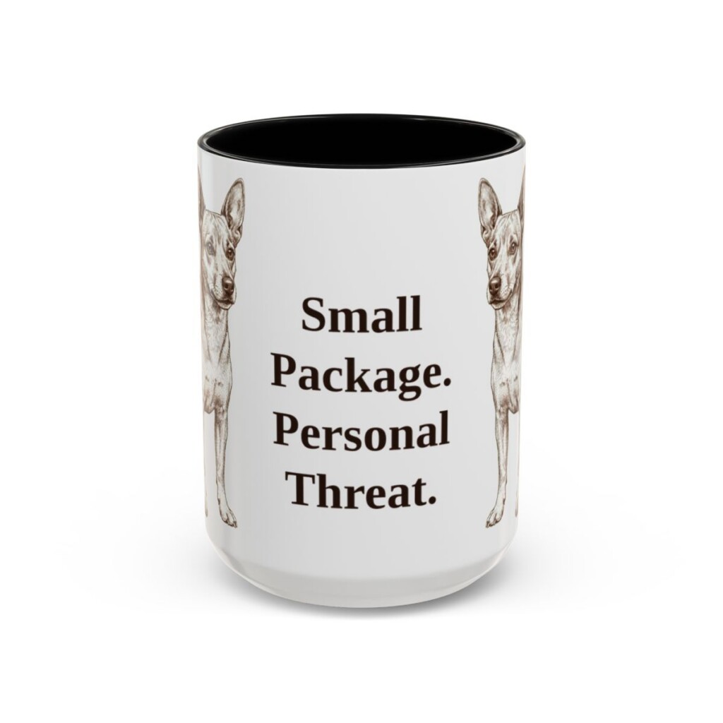 15oz Funny Chipin Mug, Black, front view